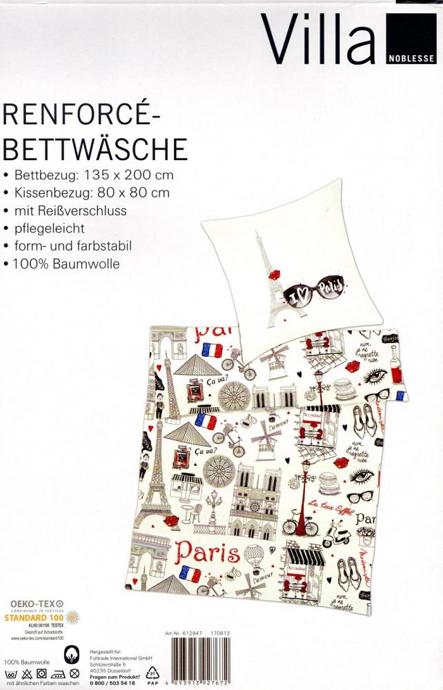 Bettwäsche I love Paris - 135 x 200 cm